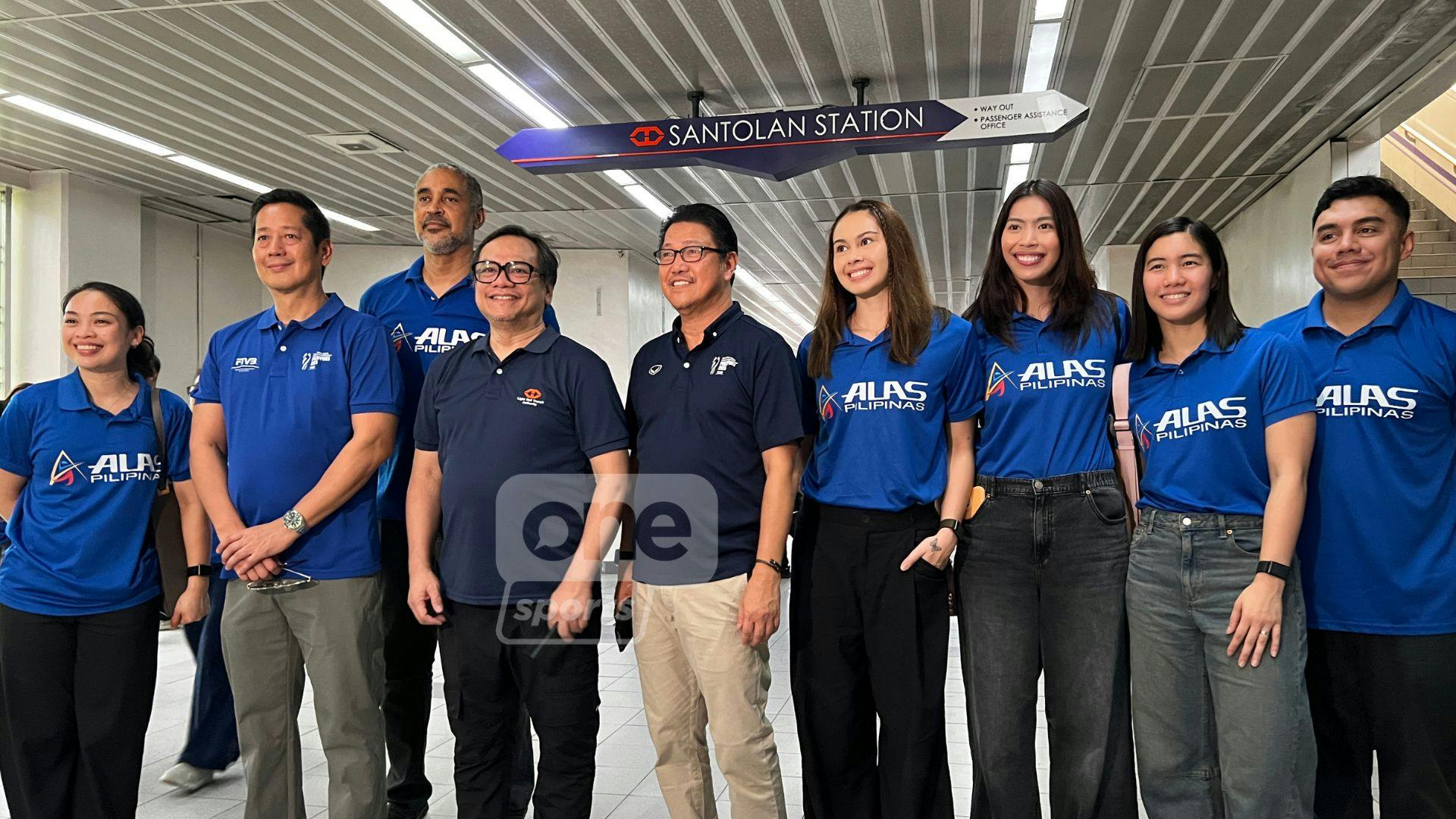 Alas Pilipinas Women help drum up hype for FIVB Men’s Worlds with LRT-2 ride